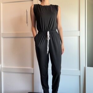 Black t-shirt material jumpsuit